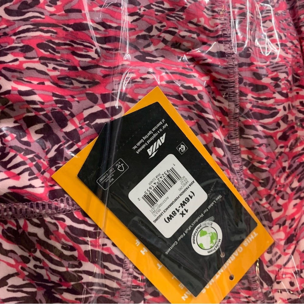 2/$25 NEW AVIA FASHION PERFORMANCE LEGGINGS - PINK size 1X - Picture 4 of 4